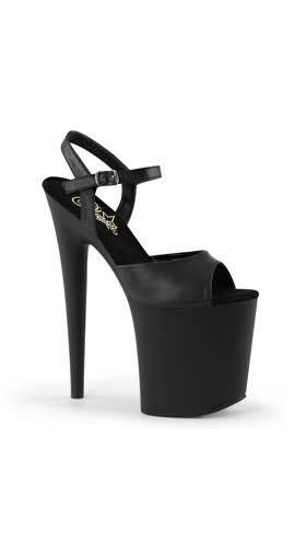 Black Faux Leather/Black