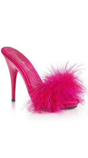 Hot Pink Satin-Marabou Fur/Hot Pink