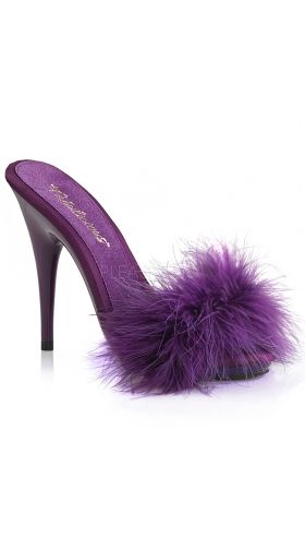Purple Satin-Marabou Fur/Purple