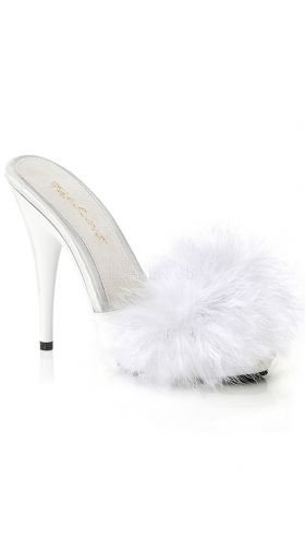 White Satin-Marabou Fur/White