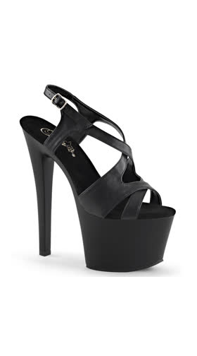 7 Inch Stiletto Heel Criss-cross Sling Back Platform Sand