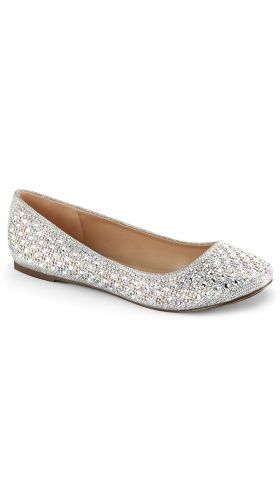 Rhinestone Round Toe Ballet Flats