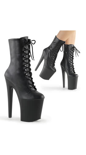 Black Faux Leather/Black Matte