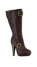 Steampunk Faux Leather Boots with Gold