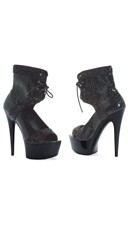 Faux Alligator Open Front Booties