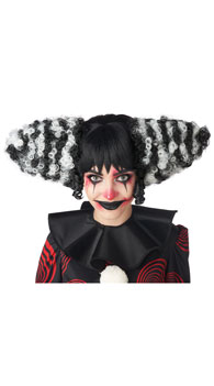 Black And White Funhouse Clown Wig 