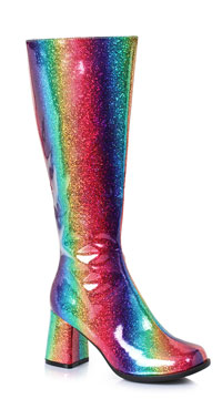 Knee High Rainbow Gogo Boots