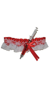 Garter with syringe