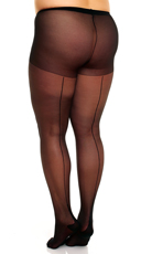 Plus Size Sheer Pantyhose with Back Seam 