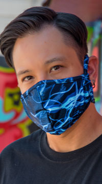 Blue Lightening Tailored Face Mask