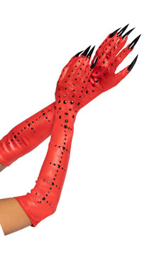 Rhinestone Demon Claw Gloves