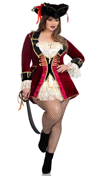 Plus Size Captivating Pirate Captain Costume