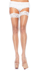 Industrial Net Lace Top Thigh Highs