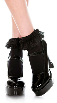 Ruffle Trim Ankle High Socks