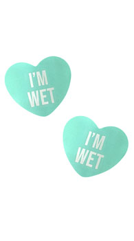 I'm Wet Light Green Heart Pasties