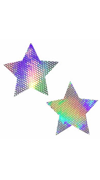 Silver Holographic Star Pasties