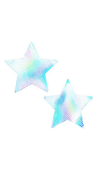 Pure White Holographic Star Pasties