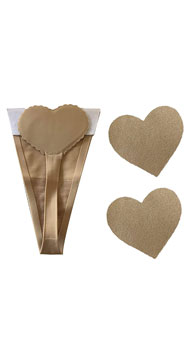 Nude Heart Sticker Thong Set