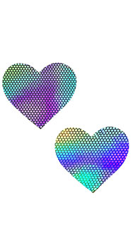 Silver Holographic Heart Pasties