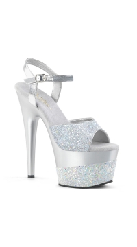 7 Inch Metallic Glitter Platform Sandal