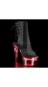 7 Inch Open Toe Clear LED Ankle Bootie