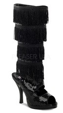 4 1/2 Inch Flapper Knee Boot With Fringe