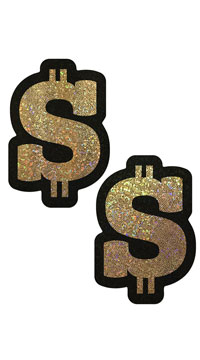 Glitter Dollar Sign Gold Pasties
