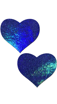 Liquid Blue Spectrum Heart Pasties