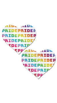 White Rainbow Pride Heart Pasties