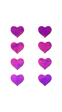 Mini Pink Holographic Heart Pasties