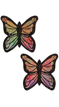 Glittering Pastel Rainbow Butterfly Pasties