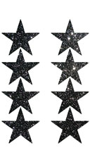 Mini Black Glitter Star Pasties