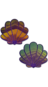 Opalescent Purple & Gold Mermaid Shells Pasties