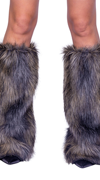 Pair of Faux Fur Wolf Leg Warmers