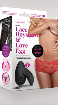 Red Love Egg Vibrating Boyshort Panty, Sexy Rechargeable Vibrator Lingerie  - Yandy.com