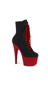  - Blk Faux Suede/Red Faux Suede