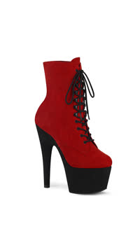  - Red Faux Suede/Blk Faux Suede