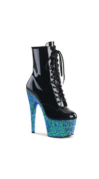  - Blk Pat/Blue Multi Glitter