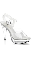 5" Heel with Clear Buckle Upper Strap