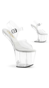 8" Heelless, 3" PF Ankle Strap Sandal