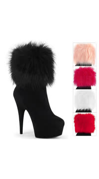 *6" Heel, 1 3/4" PF Ankle Bootie w/Fur Cuff, Inside Zip