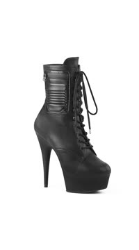 6" Heel, 1 3/4" PF Lace-Up Front Ankle Boot, Side Zip