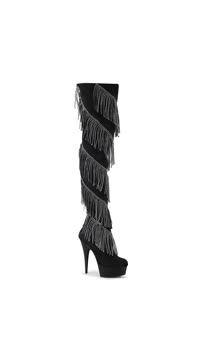 *6" Heel, 1 3/4" PF Thigh Boot w/RS Fringe, Inside Zip