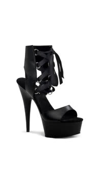 6" Heel, 1 3/4" PF Front Lace-Up Ankle High Sandal