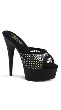 6" Heel, 1 3/4" PF Rhinestone Mesh Slide