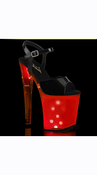 8" Heel, 4" PF LED Illuminated Ankle Strap Sandal
