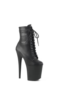 8" Heel, 4" PF Lace-Up Ankle Boot, Side Zip