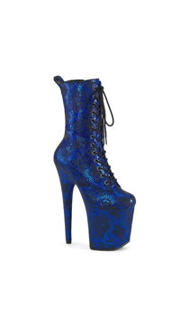  - Blue Metallic Snake Print Fabric/M