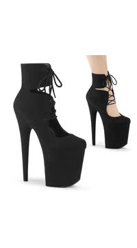 8" Heel, 4" PF Lace-Up Front Bootie