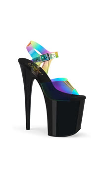 8" Heel, 4" PF Ankle Strap Sandal w/ Rainbow Upper